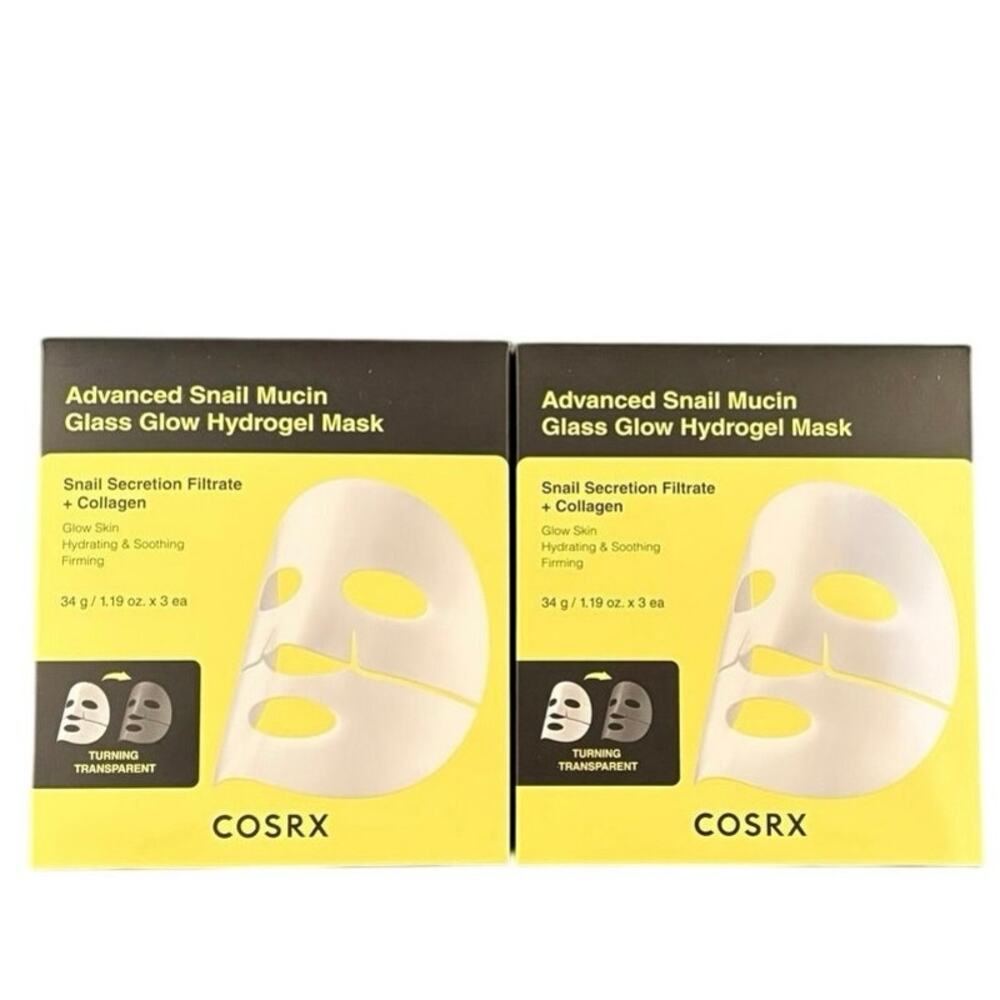 Cosrx Advanced Snail Mucin Glass Glow Hydrogel Face Mask bundle. 2 boxes